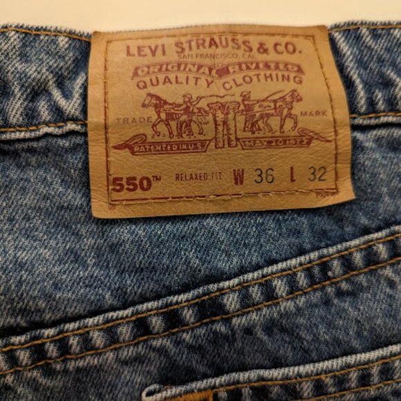 Vintage Men's Levi's 550 Denim Blue Jeans Sz 36 x 32 1997 Made in USA - Picture 6 of 12